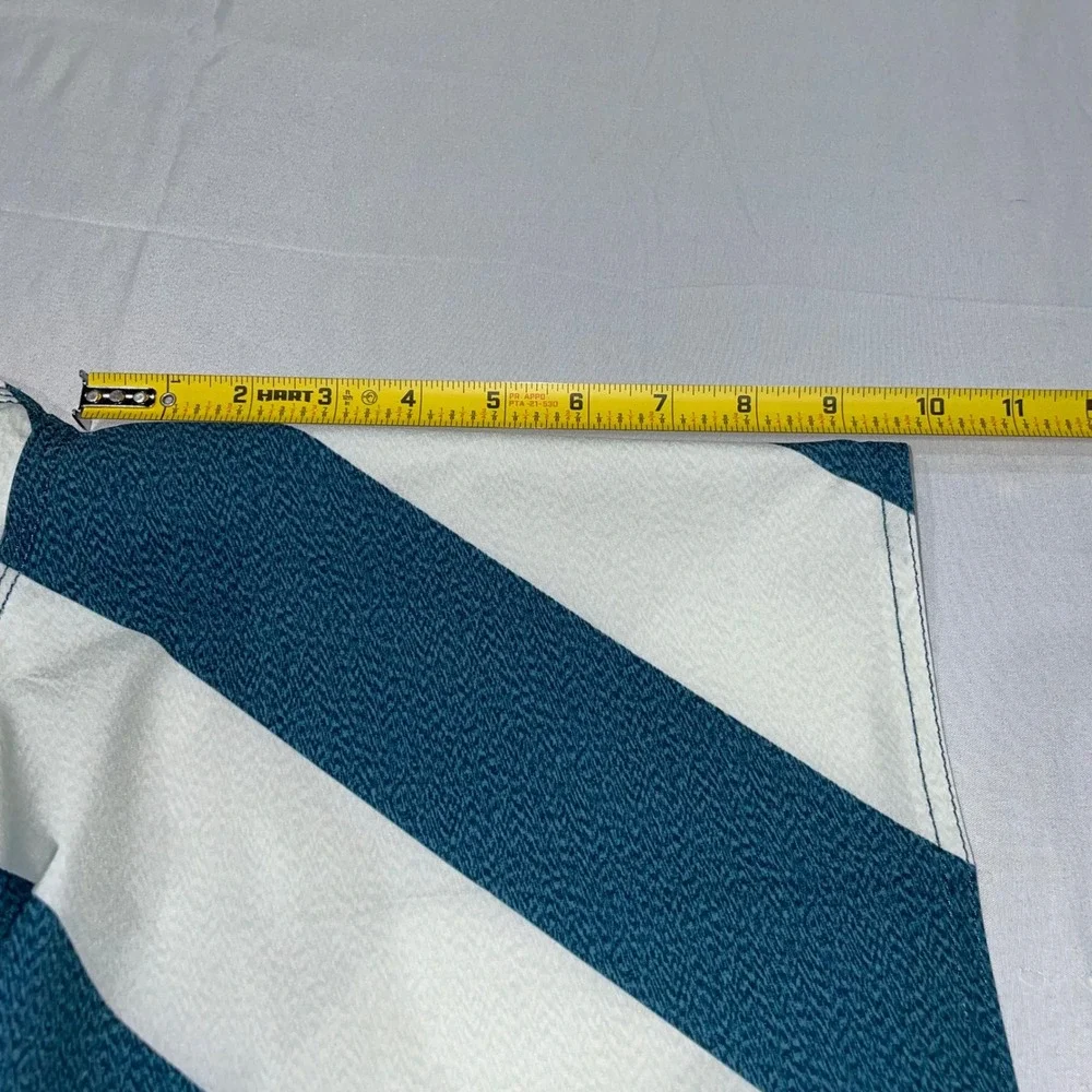 Volcom Mens Teal White Striped Board Shorts Swim Trunks Size 33